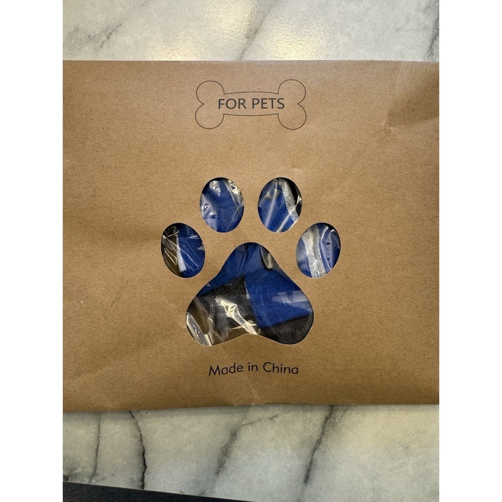 Anti Slip Grip Protective Blue Dog Socks Size Small Scenereal Pet Supplies